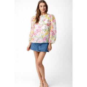 NWT Olivaceous garden party blouse, Med $70 G44